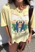 T-SHIRT ESTONADA BRASILIDADE AMARELO MANTEIGA