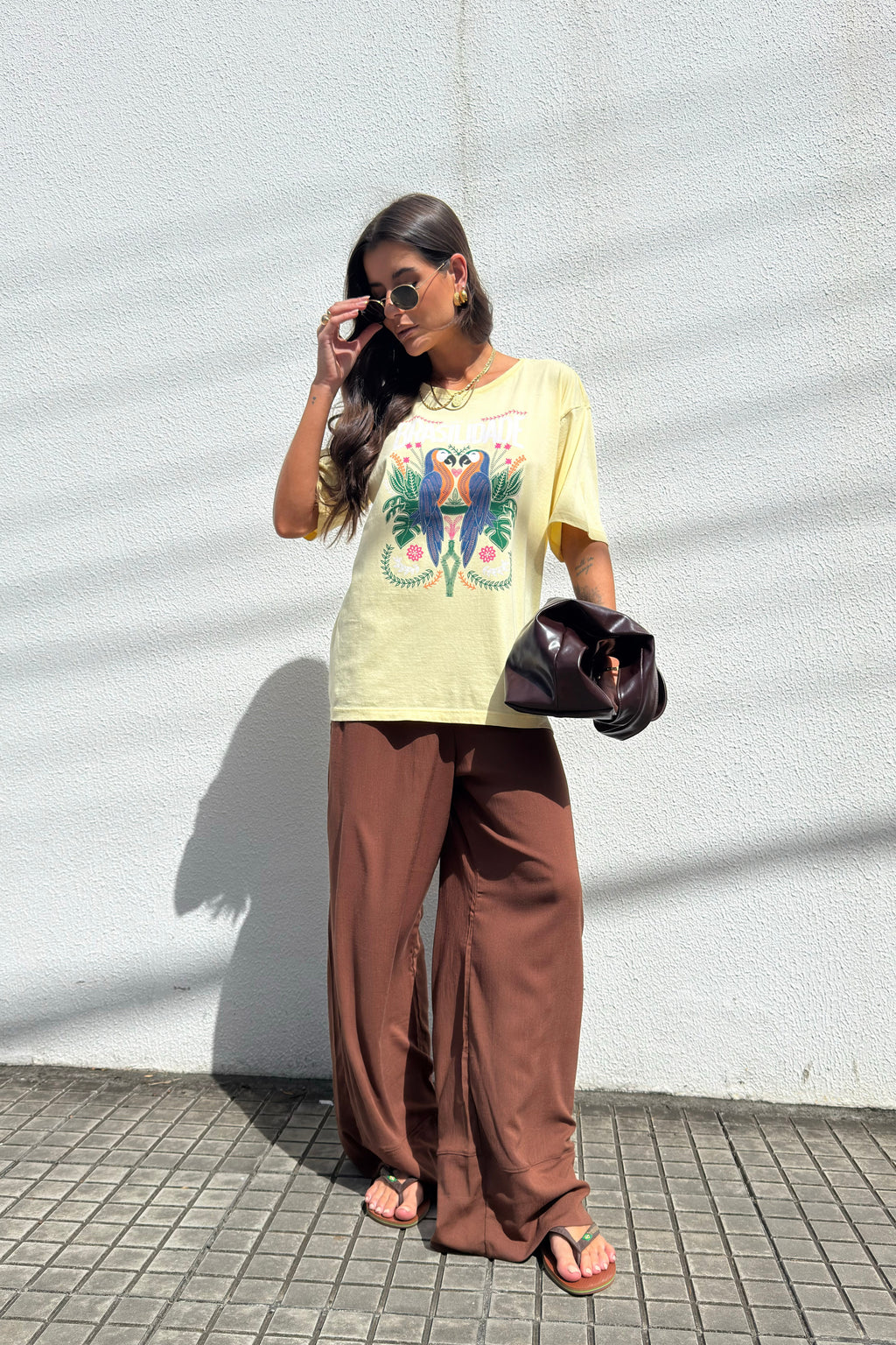 T-SHIRT ESTONADA BRASILIDADE AMARELO MANTEIGA