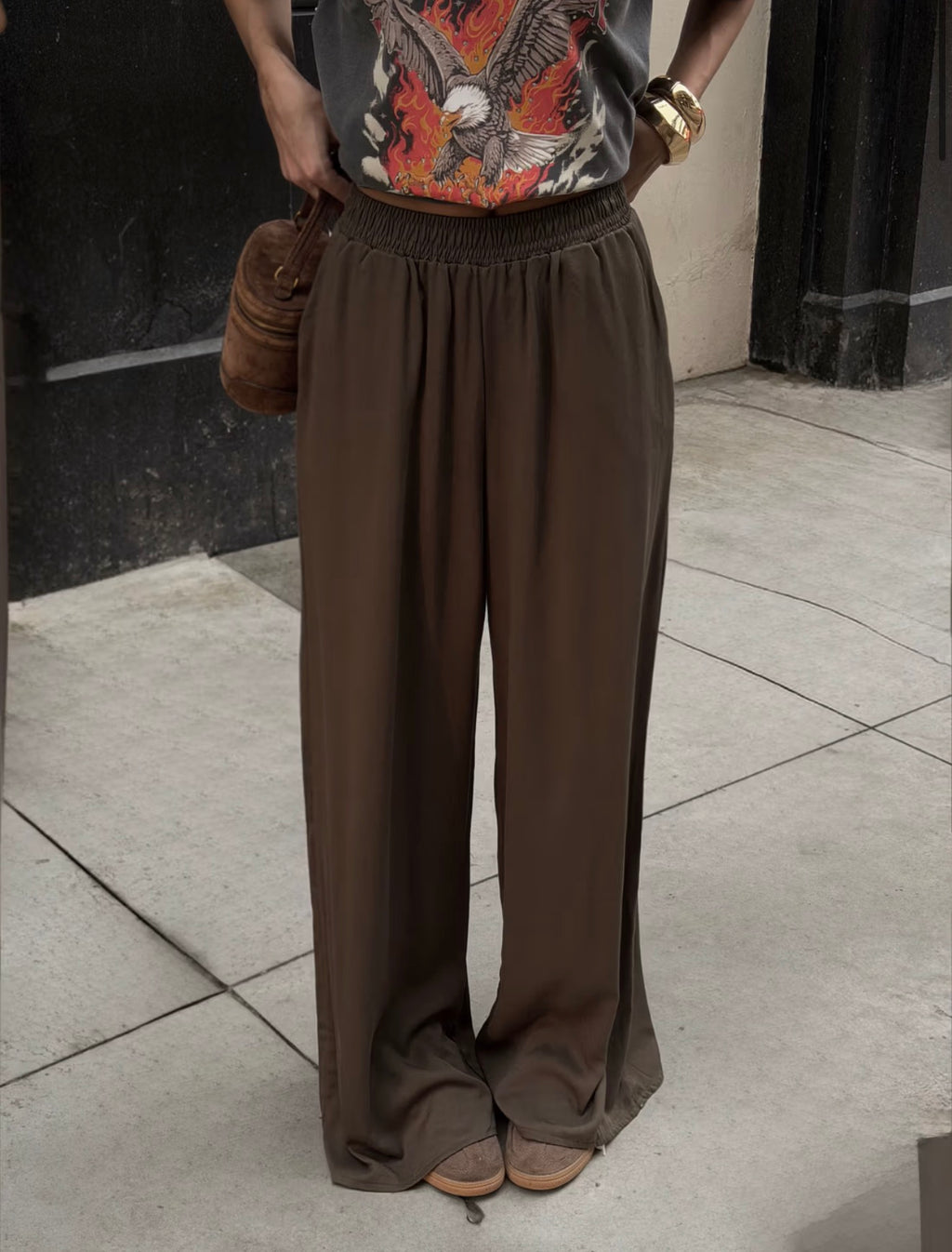CALÇA PANTALONA LIA VERDE OLIVA