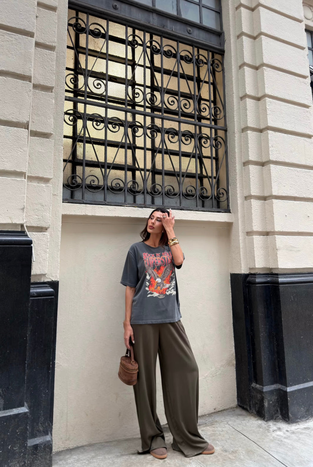 CALÇA PANTALONA LIA VERDE OLIVA