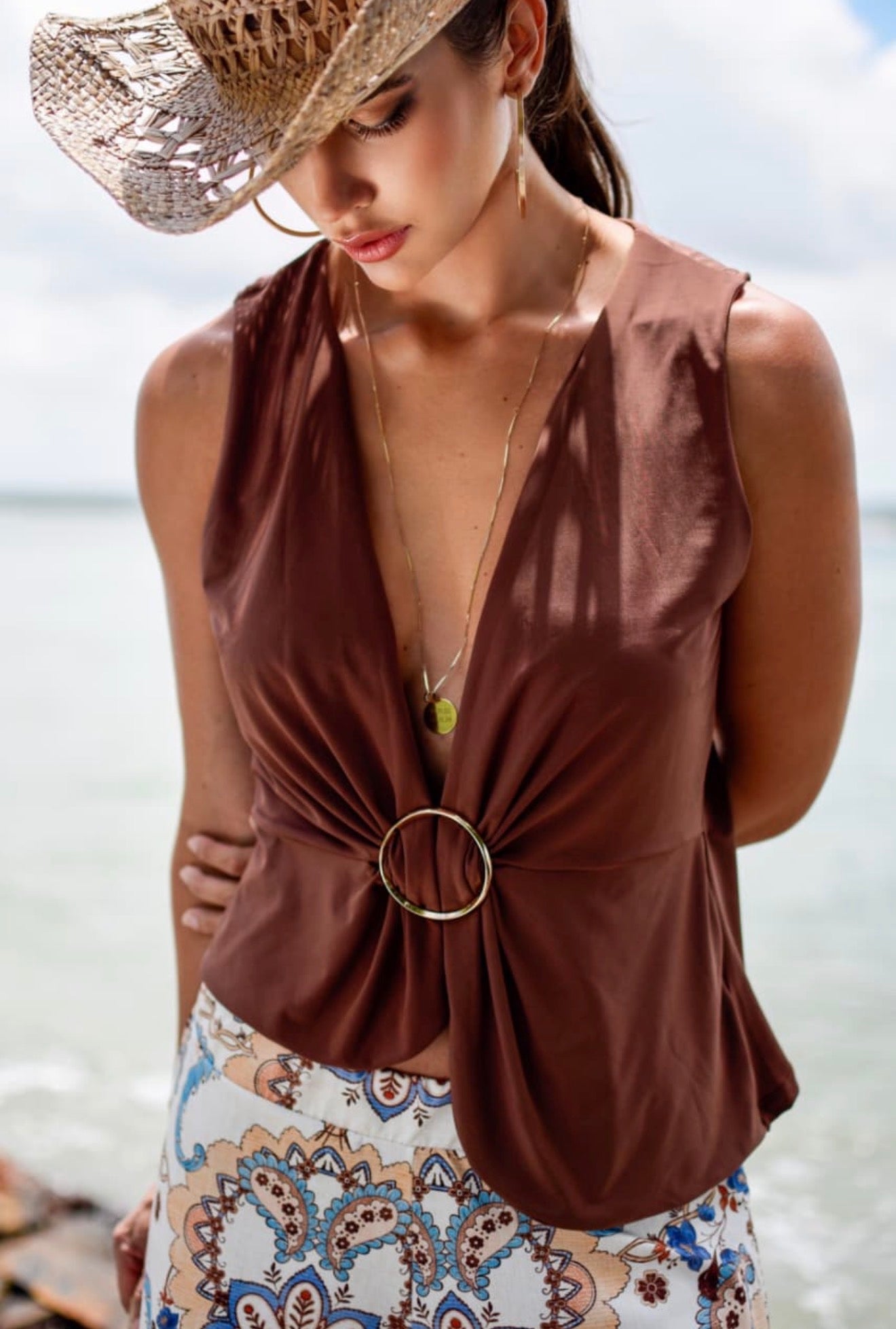 BLUSA ELEGANTE RING CHOCOLATE