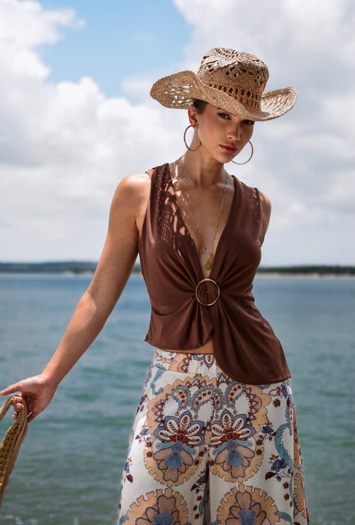 BLUSA ELEGANTE RING CHOCOLATE