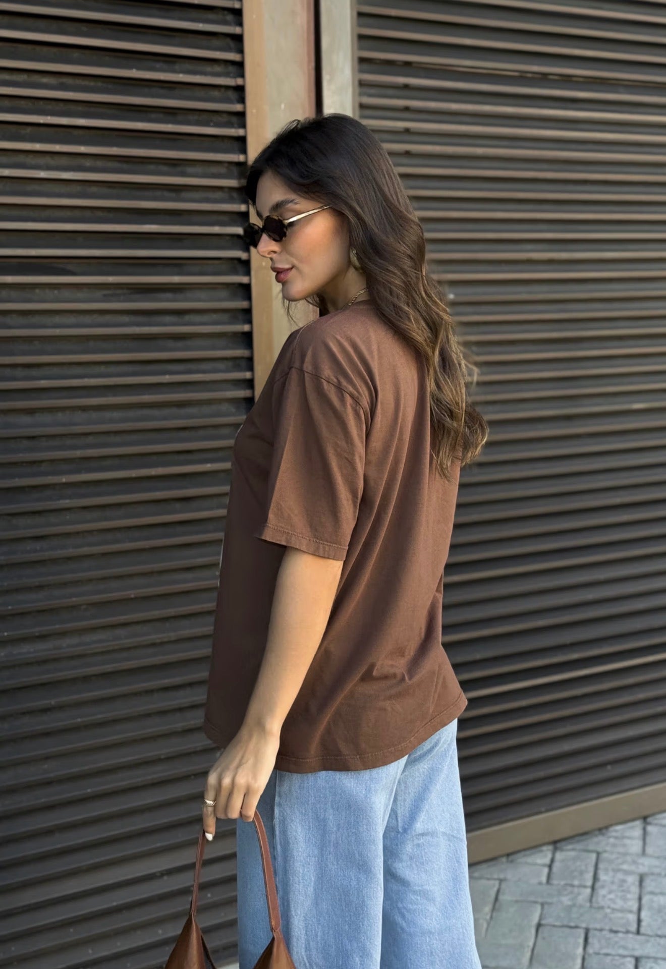 T-SHIRT ESTONADA ONLY FAIR MARROM CAFÉ