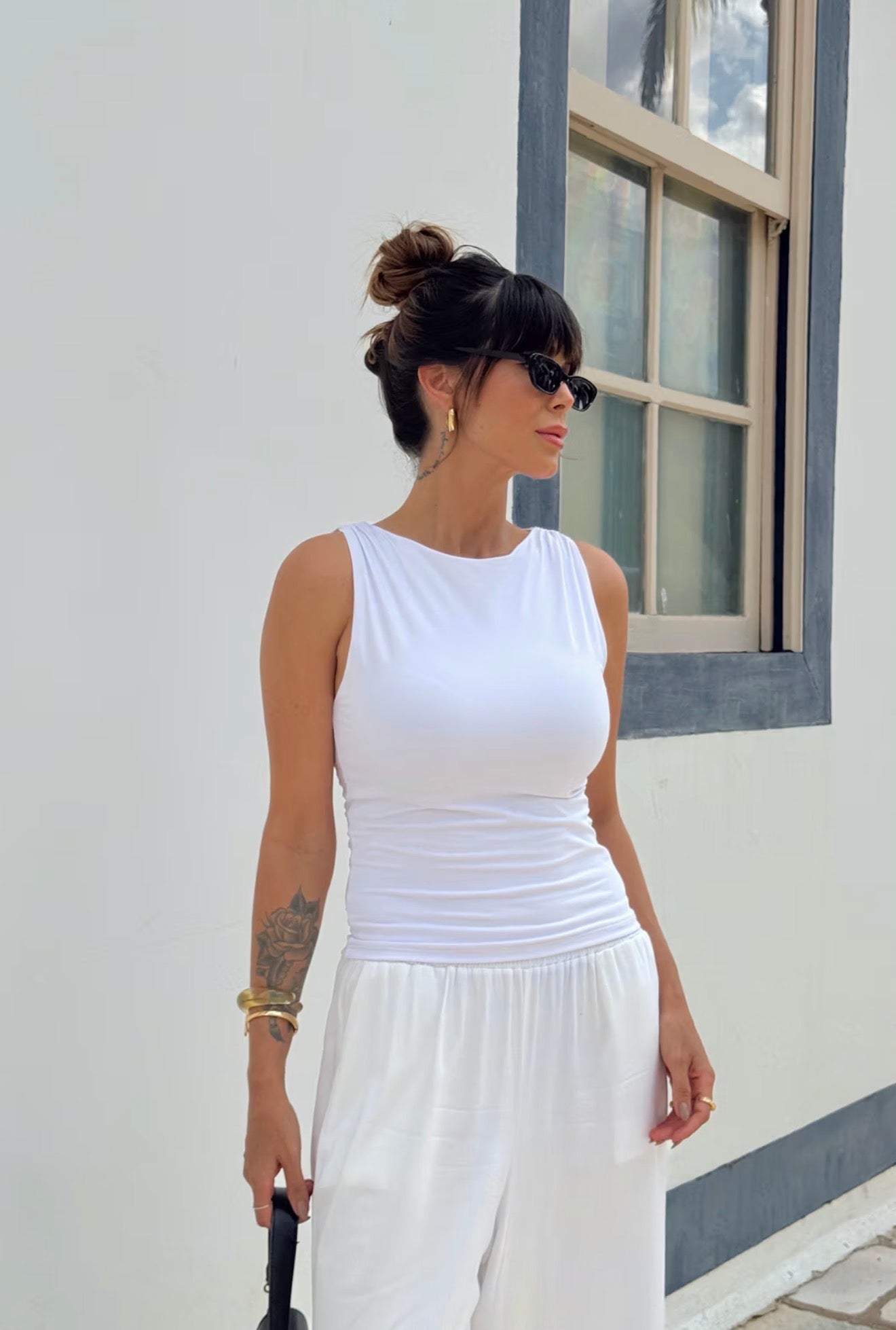 BLUSA DECOTE CANOA GIULIA BRANCA