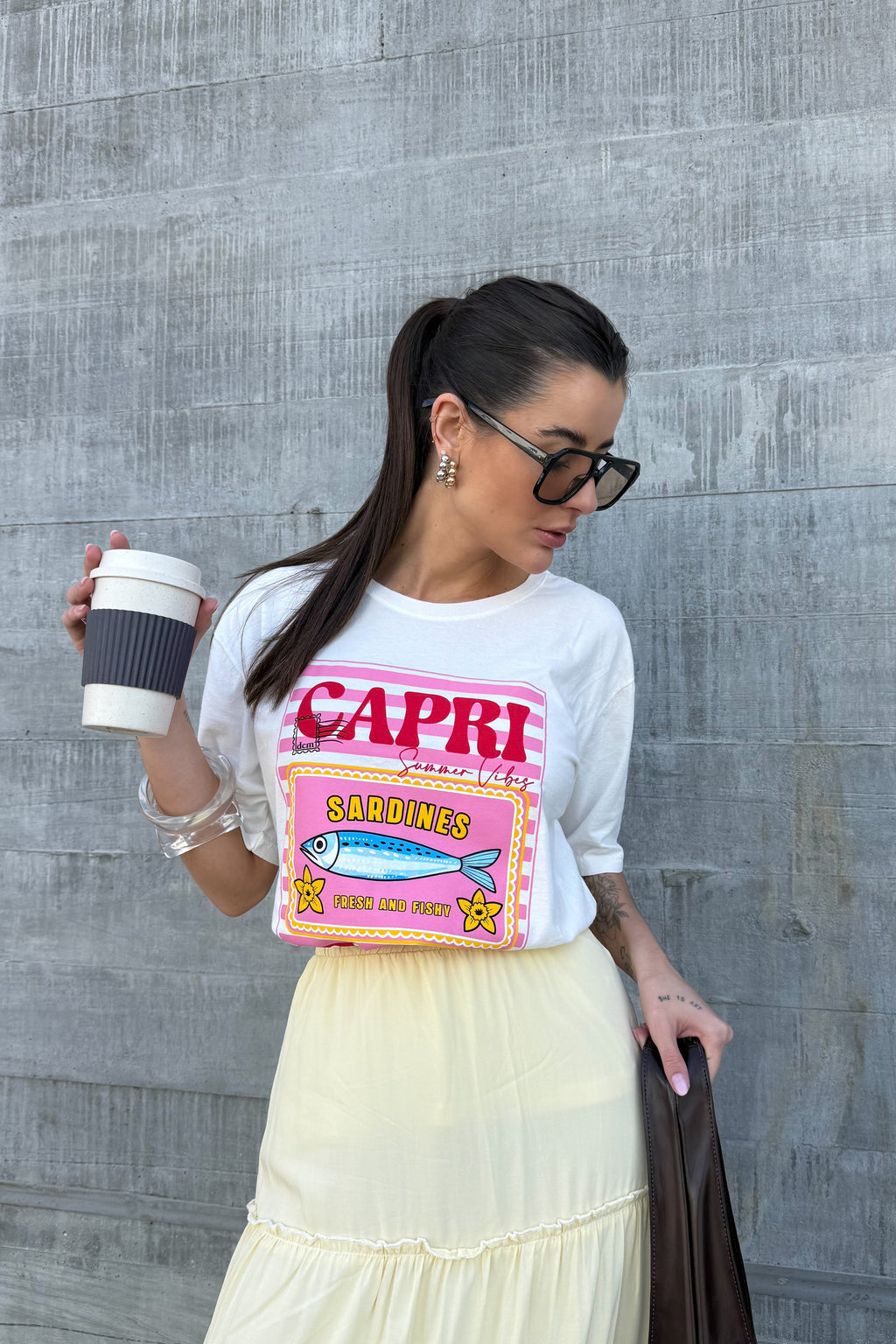 T-SHIRT ESTONADA CAPRI SARDINES OFF WHITE