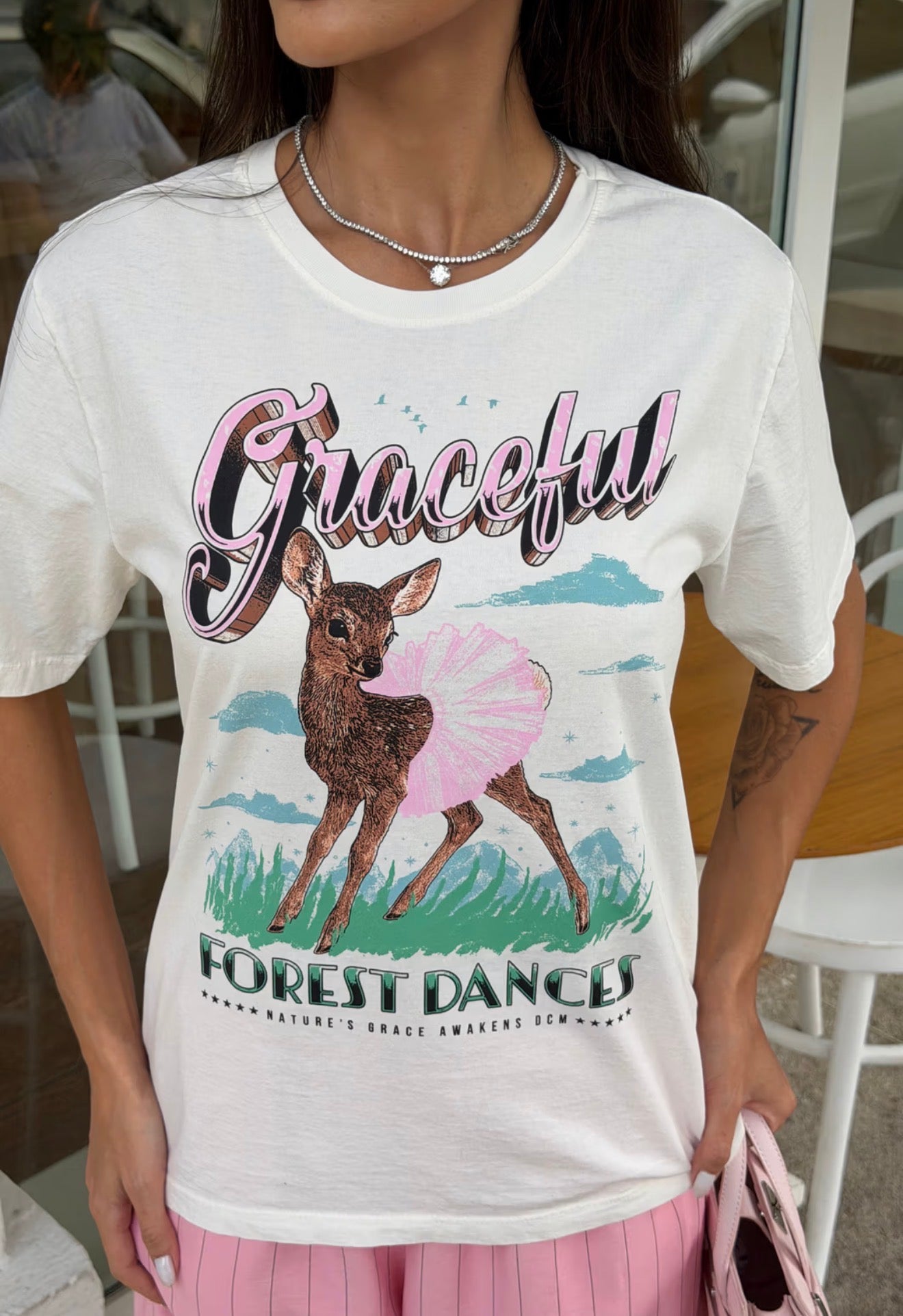 T-SHIRT ESTONADA GRACEFUL BAMBI OFF WHITE