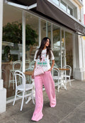 CALÇA PANTALONA RISCA DE GIZ LIA ROSA CANDY