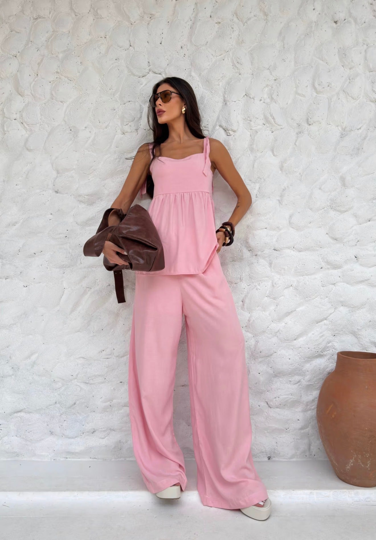 CALÇA PANTALONA CARIBE ROSA CANDY