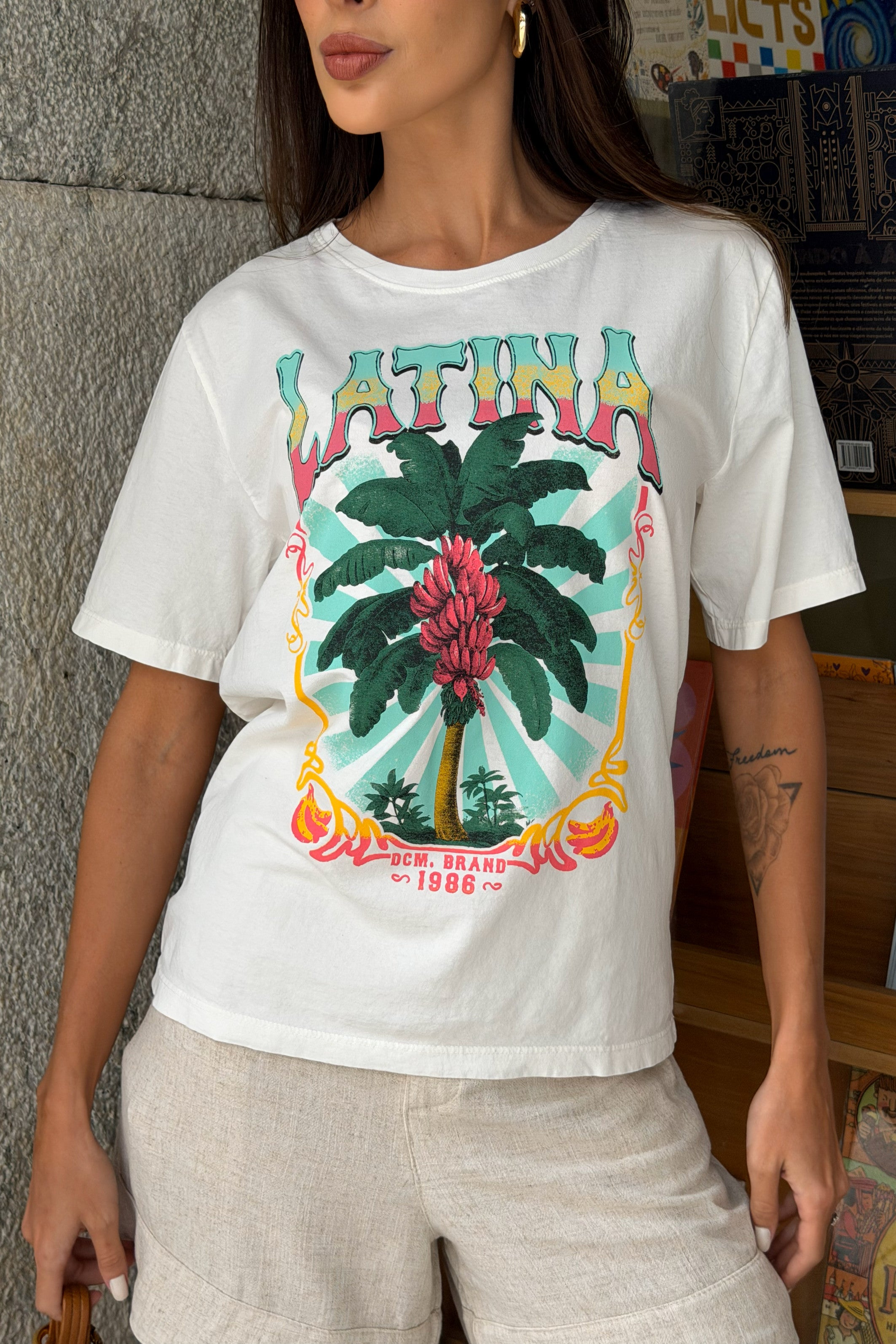 T-SHIRT ESTONADA LATINA OFF WHITE