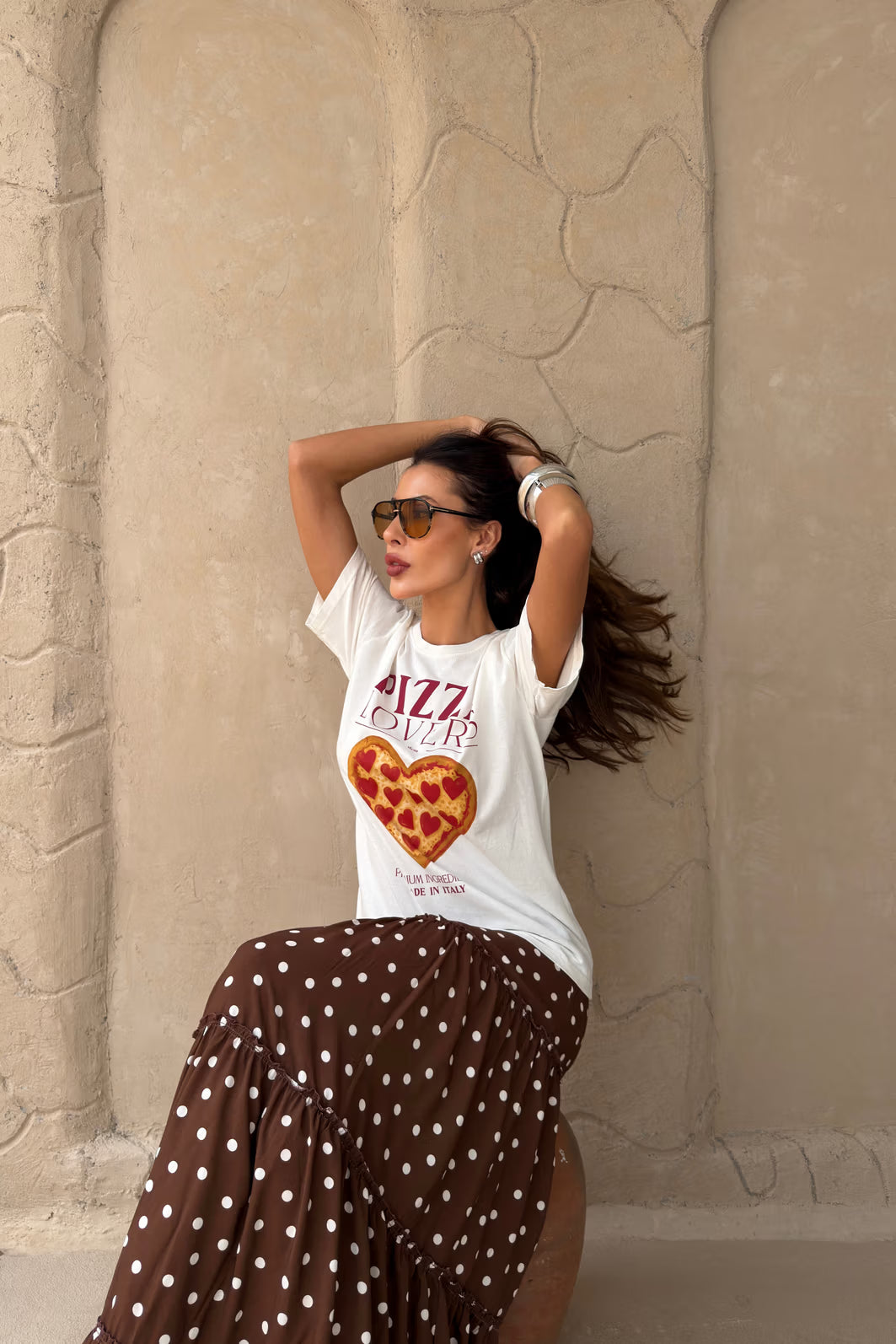 T-SHIRT ESTONADA PIZZA LOVERS OFF WHITE