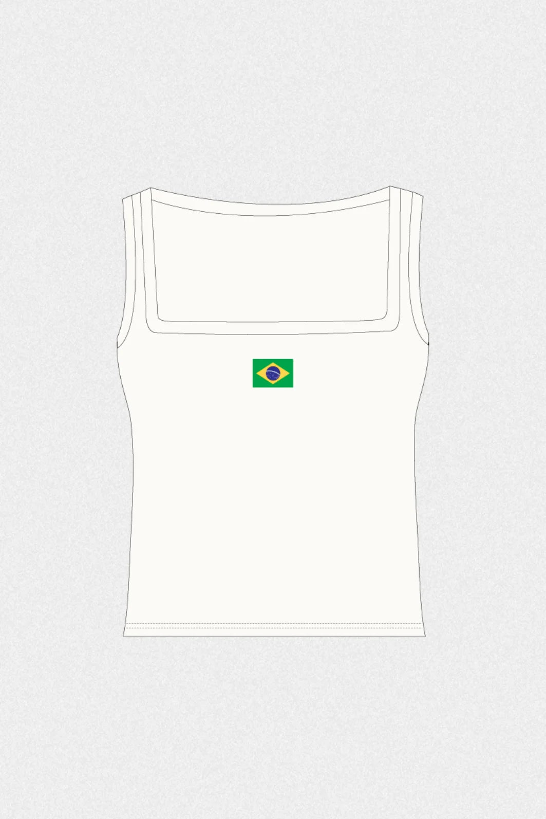 PRÉ-VENDA REGATA CAROL BRAZILIAN FLAG OFF WHITE