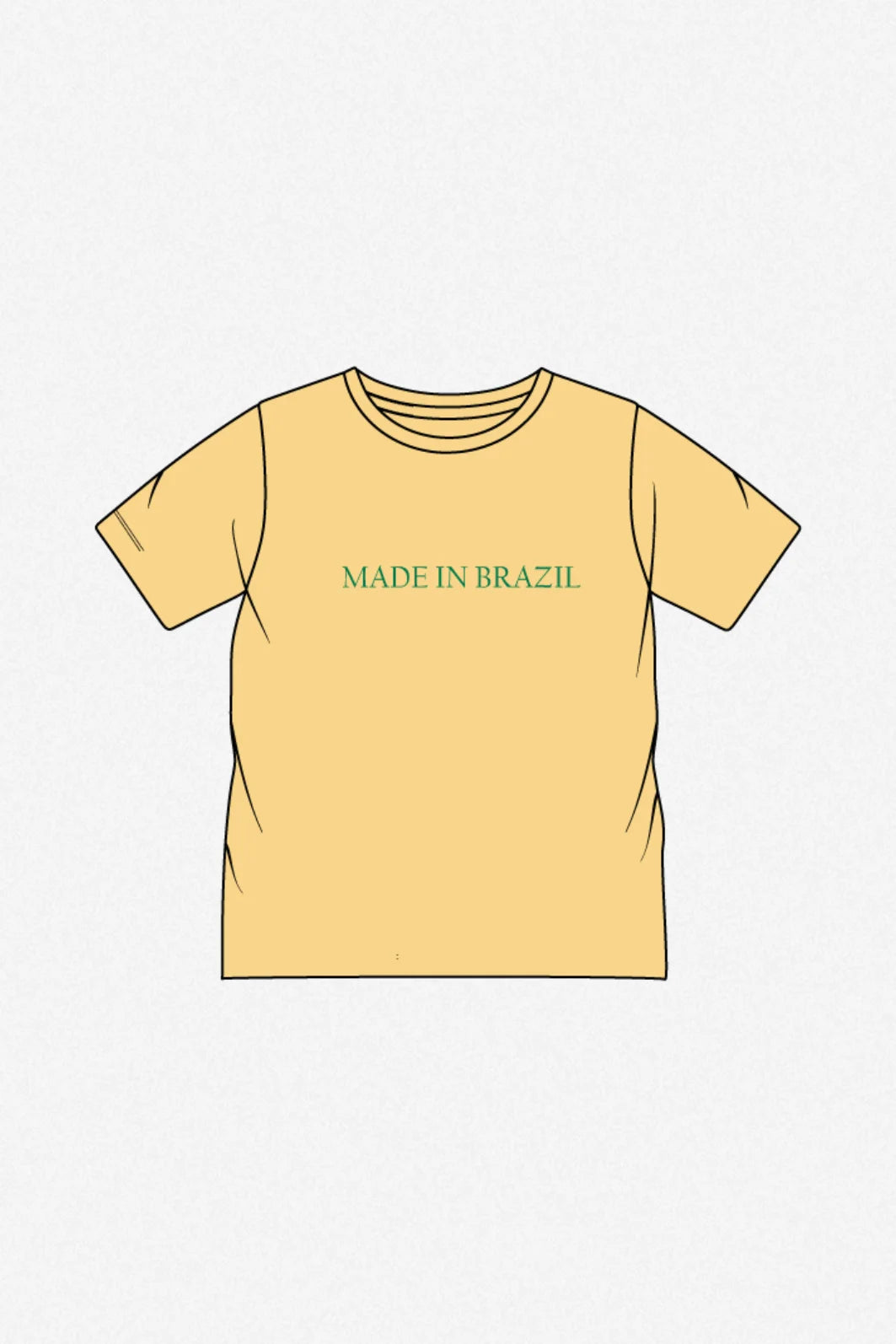 T-SHIRT ESTONADA MADE IN BRAZIL AMARELO MANTEIGA