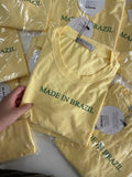T-SHIRT ESTONADA MADE IN BRAZIL AMARELO MANTEIGA